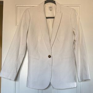 J. Crew White Single-Button Tailored Blazer